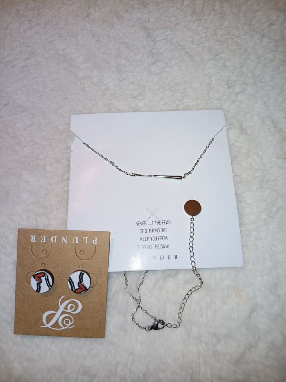 Baseball Bat Necklace and Earring